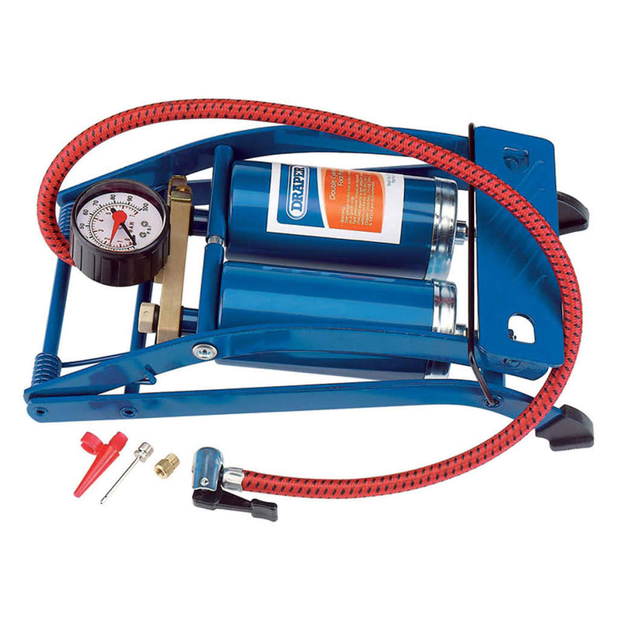 Draper Tools Pompă De Picior Dublu Cilindru, Albastru 25996