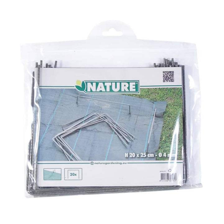 Nature Capse De Fixare Folie Anti-Buruieni, 20 Buc., 25X20 Cm, Metal