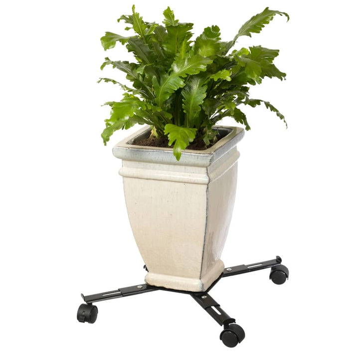 Nature Cărucior Pentru Plante Reglabil, Cu 4 Brațe, Negru, Metal
