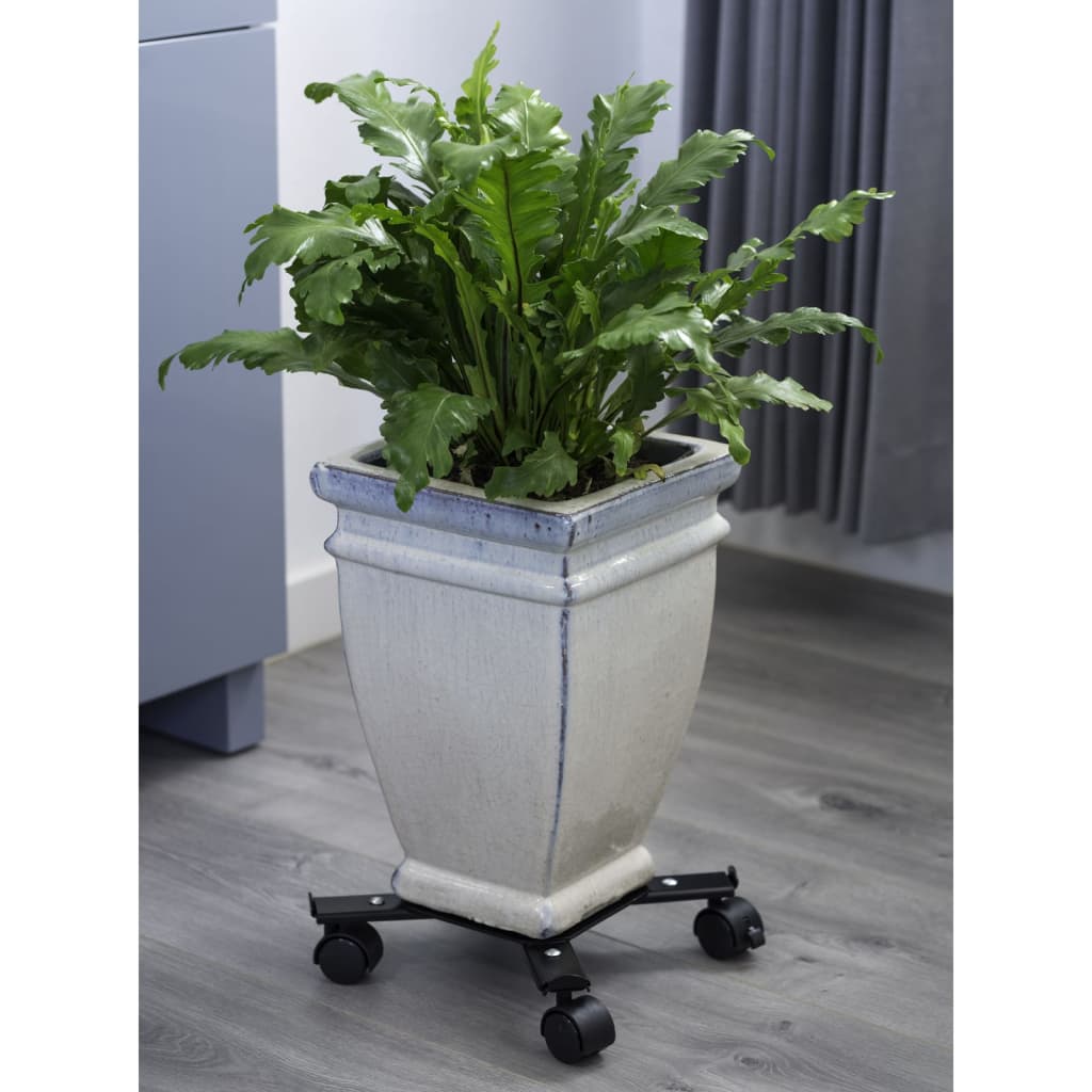 Nature Cărucior Pentru Plante Reglabil, Cu 4 Brațe, Negru, Metal