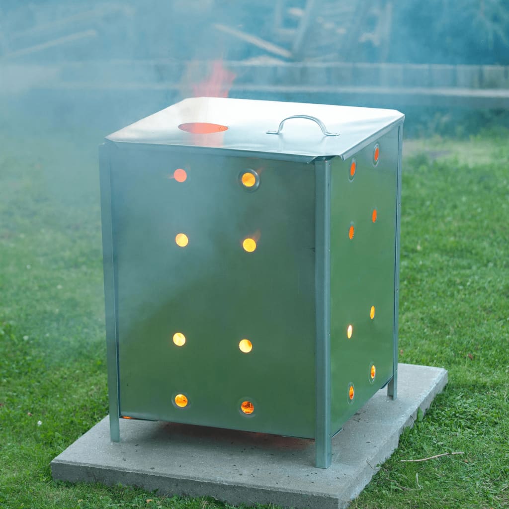 Nature Incinerator De Grădină, 46X46X65 Cm, Oțel Galvanizat,