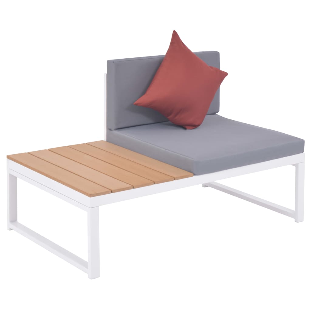 Vixl Set Mobilier De Grădină Cu Perne, 4 Piese, Aluminiu Și Wpc