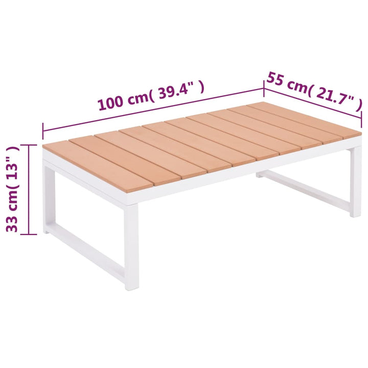 Vixl Set Mobilier De Grădină Cu Perne, 4 Piese, Aluminiu Și Wpc