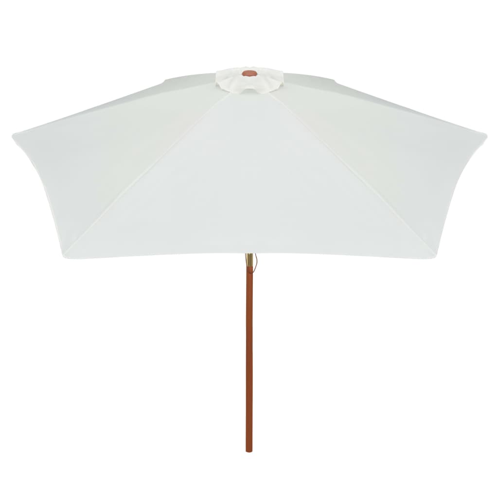 Umbrelă De Soare Cu Stâlp De Lemn, Alb , 270X270 Cm