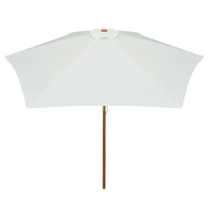 Umbrelă De Soare Cu Stâlp De Lemn, Alb , 270X270 Cm