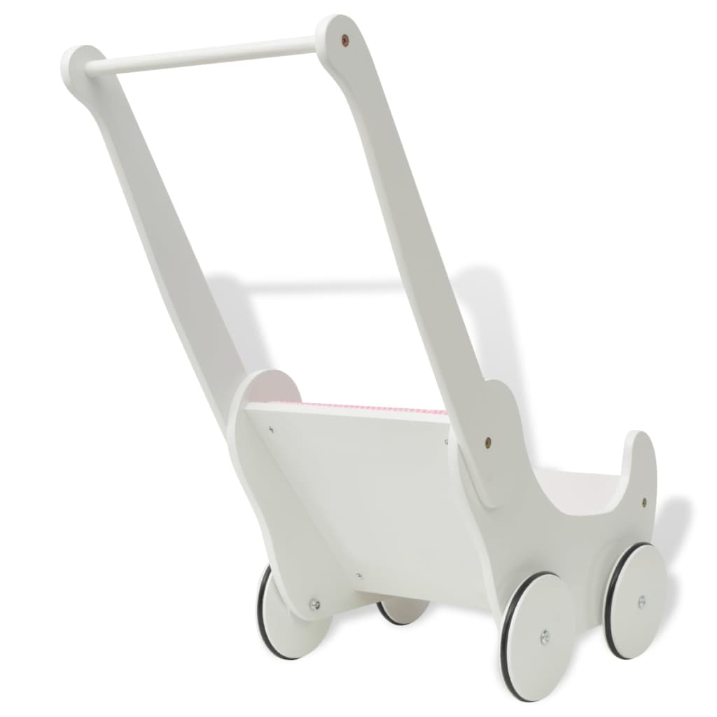 Cărucior Pentru Păpuși Din Lemn 53 X 25,7 X 50 Cm, Alb