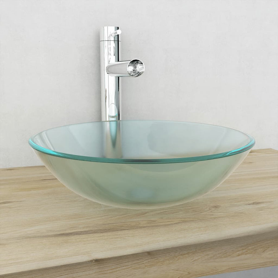 Chiuvetă Din Sticlă Securizată, 42 Cm, Mătuită