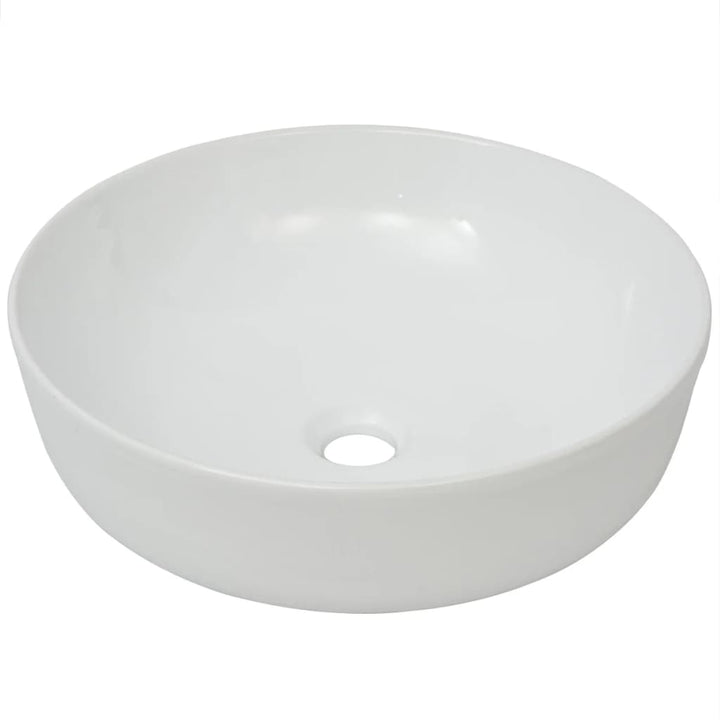 Chiuvetă De Baie Din Ceramică, Rotundă, 41,5 X 13,5 Cm, Alb