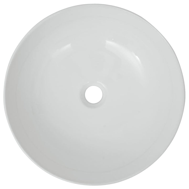 Chiuvetă De Baie Din Ceramică, Rotundă, 41,5 X 13,5 Cm, Alb