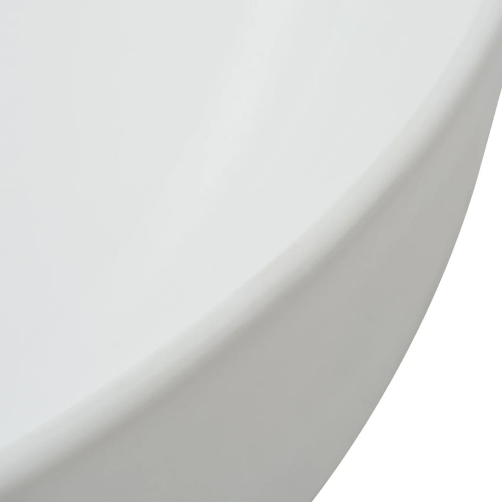 Chiuvetă De Baie Din Ceramică, Rotundă, 41,5 X 13,5 Cm, Alb