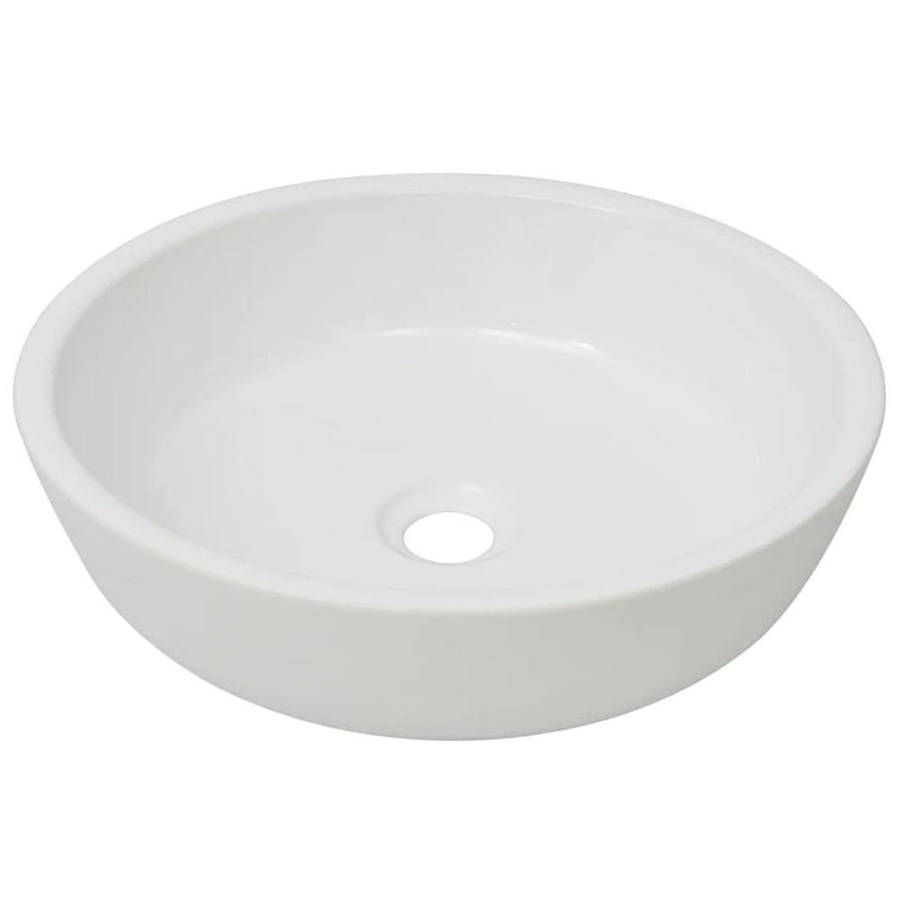 Chiuvetă De Baie Din Ceramică, Rotundă, 42 X 12 Cm, Alb