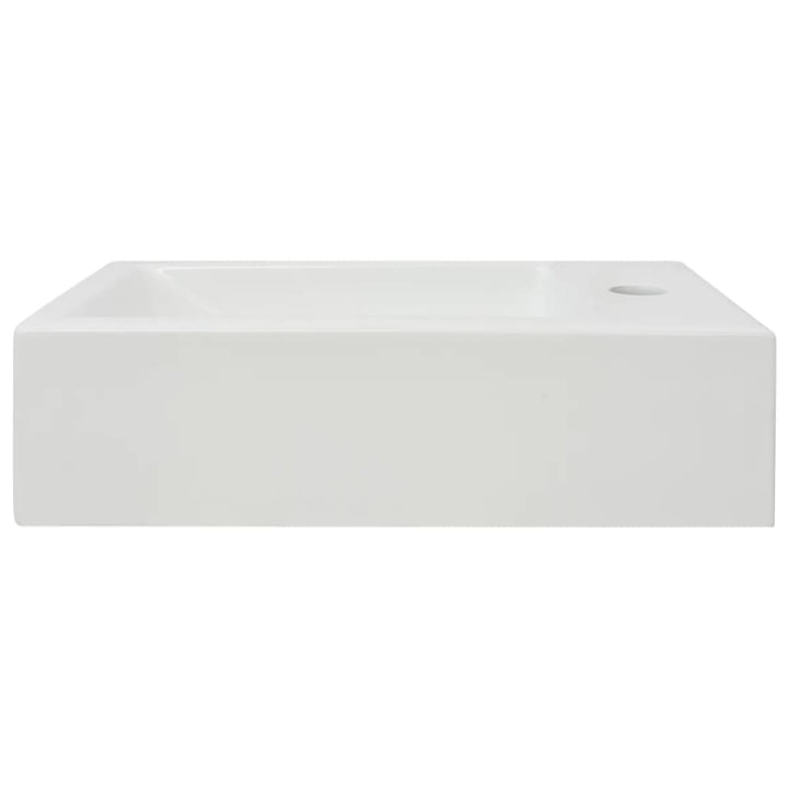 Chiuvetă Ceramică Dreptunghiulară Cu Preaplin 46X25,5X12 Cm Alb