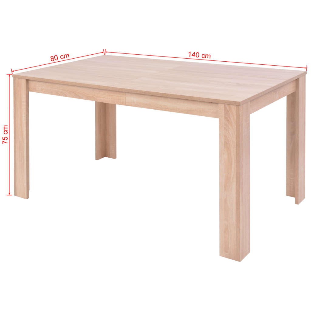 Masă Și Scaune 7 Piese, Piele Artificială, Stejar,