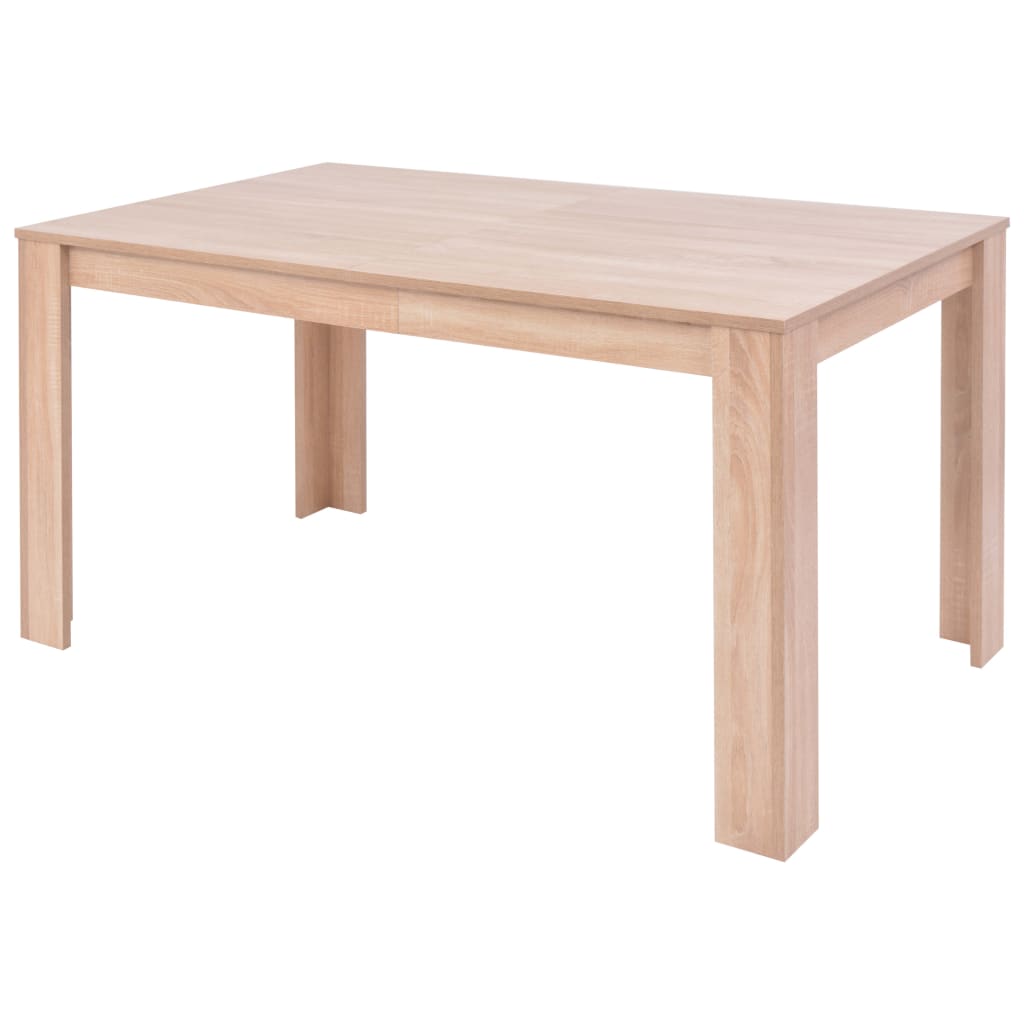 Masă Și Scaune 7 Piese, Piele Artificială, Stejar,