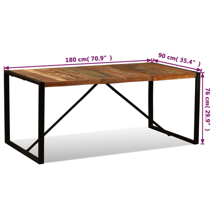 Masă De Bucătărie, 180 Cm, Lemn Masiv Reciclat,