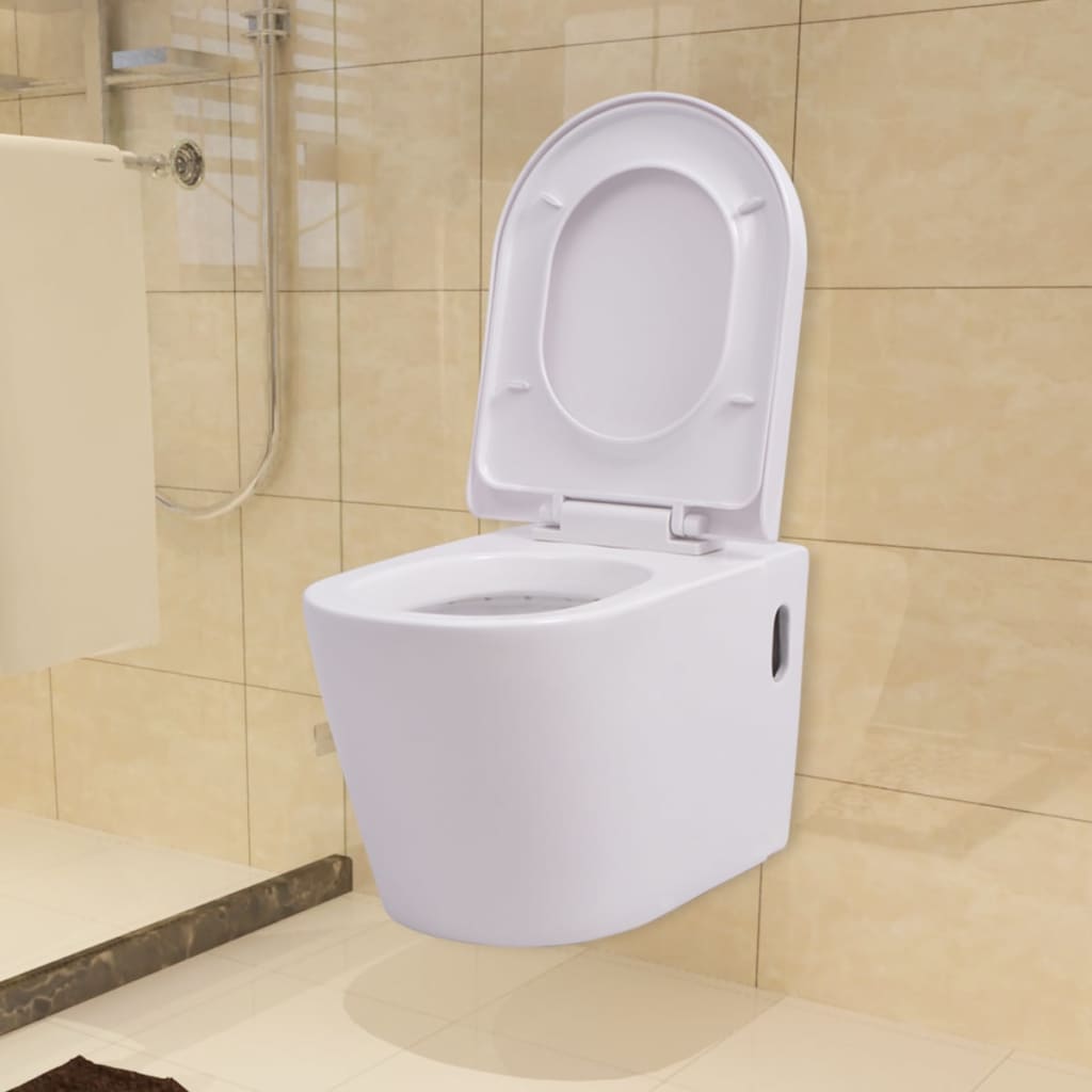 Vas Toaletă Cu Montare Pe Perete, Ceramică,