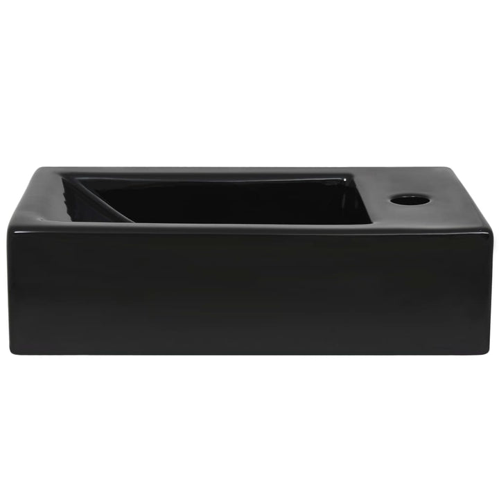 Chiuvetă Cu Orificiu Robinet, Negru, 46X25,5X12, Ceramică