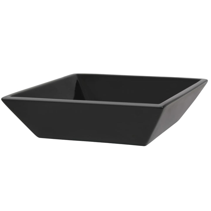 Chiuvetă Ceramică Pătrată, Negru, 41,5X41,5X12 Cm
