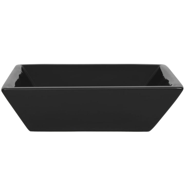 Chiuvetă Ceramică Pătrată, Negru, 41,5X41,5X12 Cm