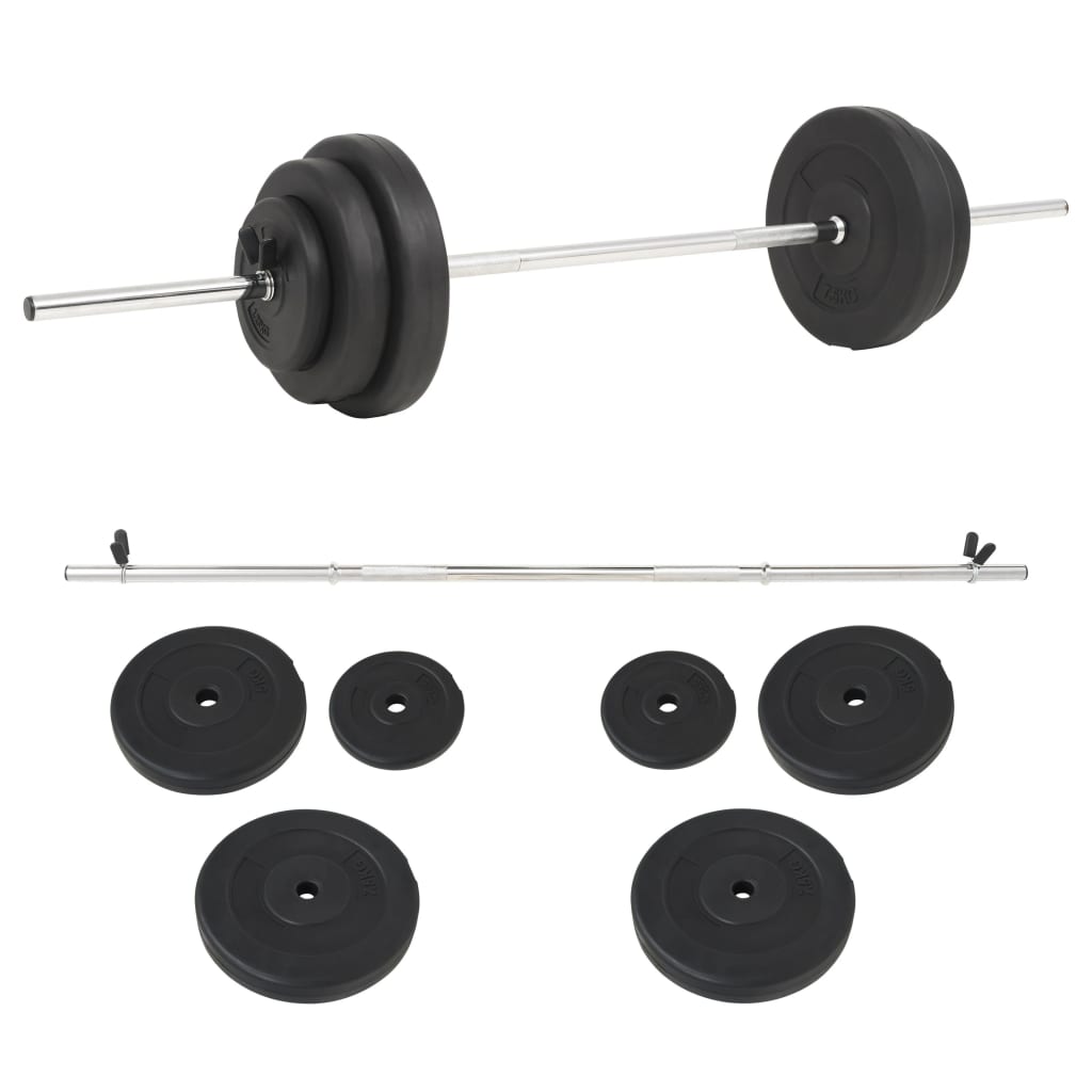 Set Halteră Ondulată Cu Greutăți, 90 Kg
