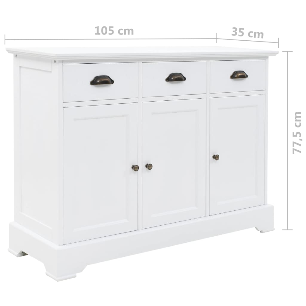 Dulap Cu 3 Uși, 105X35X77,5 Cm, Mdf Și Lemn De Pin