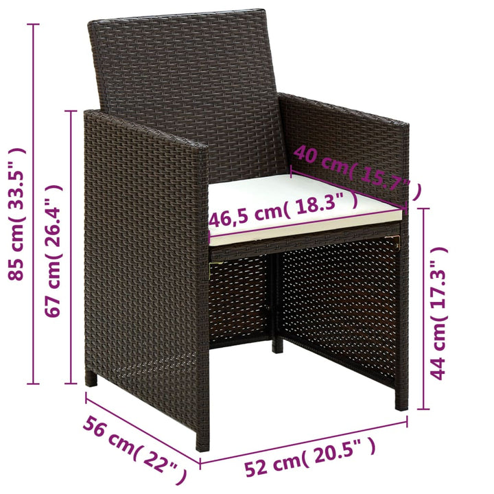 Vixl Set Mobilier De Grădină Cu Perne, 4 Piese, , Poliratan
