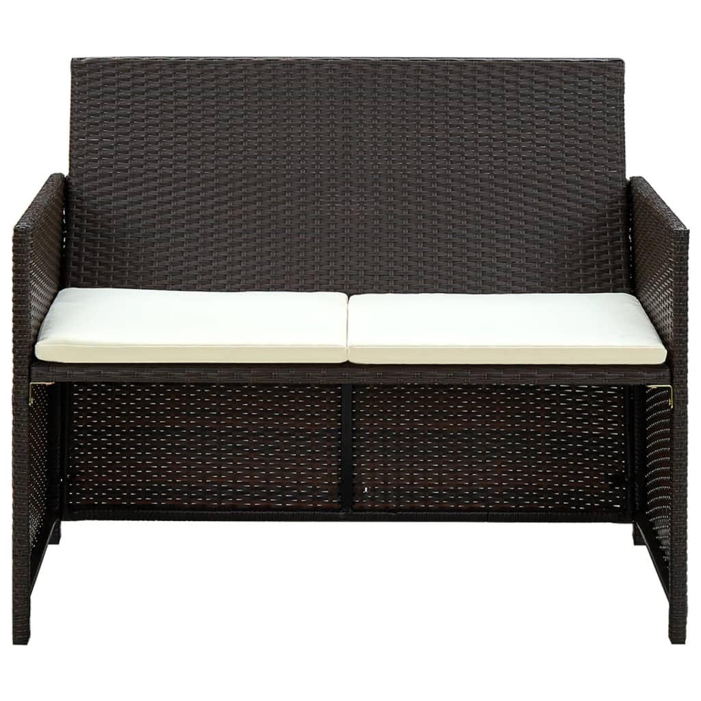 Vixl Set Mobilier De Grădină Cu Perne, 4 Piese, , Poliratan