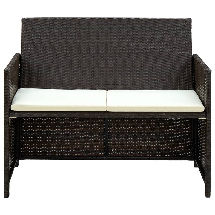 Vixl Set Mobilier De Grădină Cu Perne, 4 Piese, , Poliratan