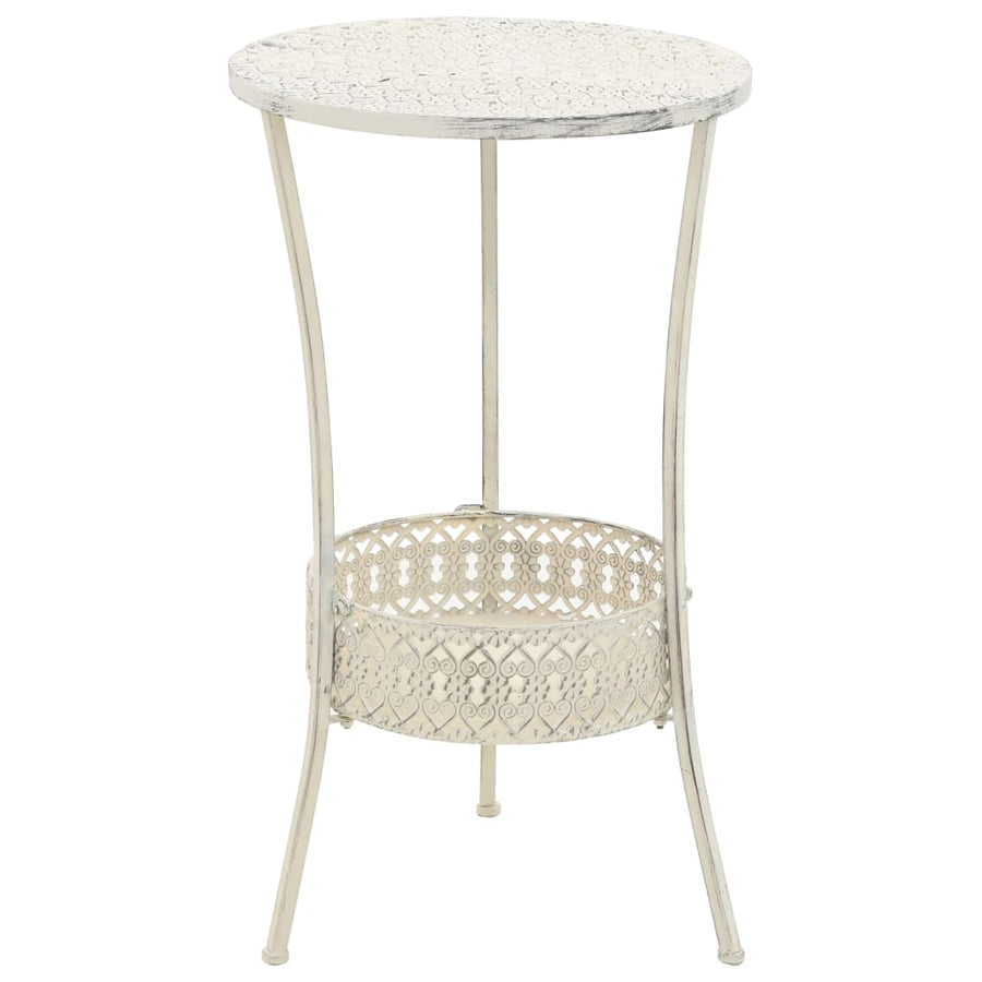 Masă Bistro În Stil Vintage Rotundă, Alb, 40X70 Cm, Metal