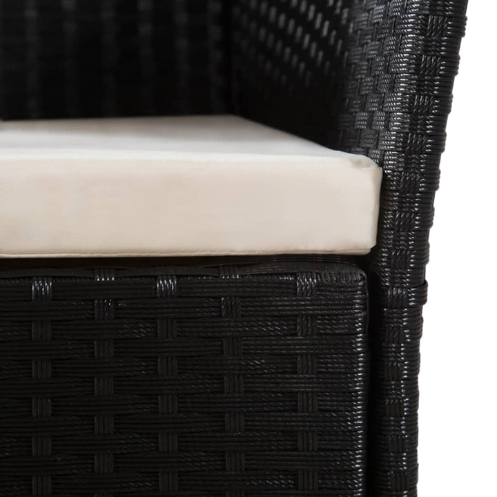 Vixl Set Mobilier De Exterior, 7 Piese, Negru Și Maro, Poliratan