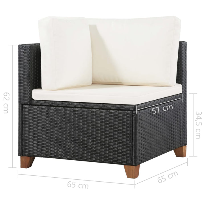 Vixl Set Mobilier De Grădină Cu Perne, 4 Piese, , Poliratan