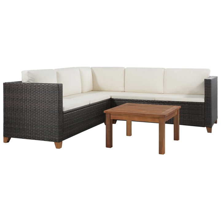 Vixl Set Mobilier De Grădină Cu Perne, 4 Piese, , Poliratan