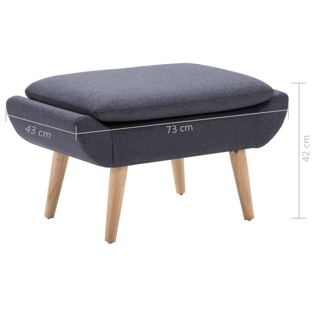 Taburet, Tapițerie Din Material Textil, 73X43X42 Cm, Gri Închis