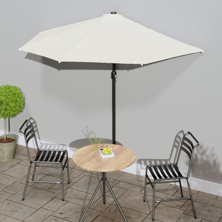 Umbrelă Balcon, Tijă Aluminiu Albastru 300X155X223Cm Semirotund