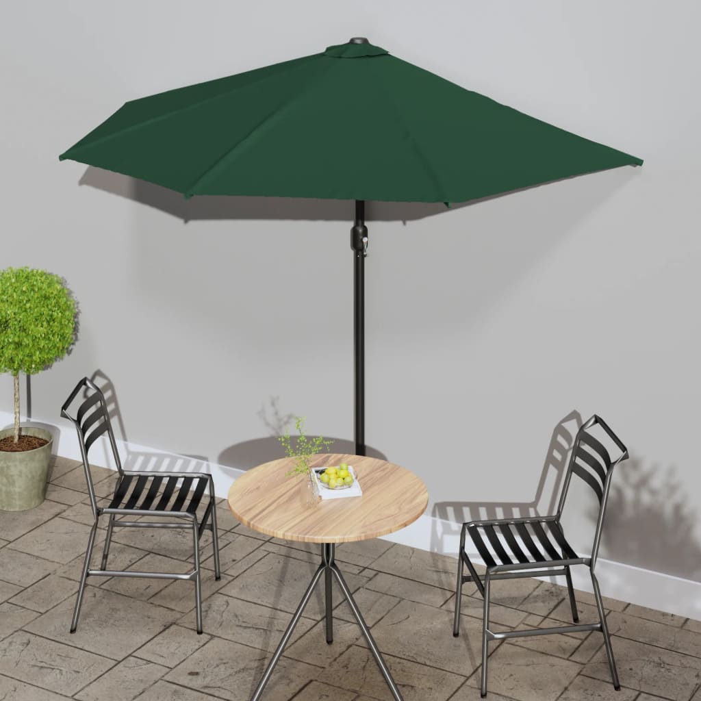 Umbrelă Balcon, Tijă Aluminiu Albastru 300X155X223Cm Semirotund