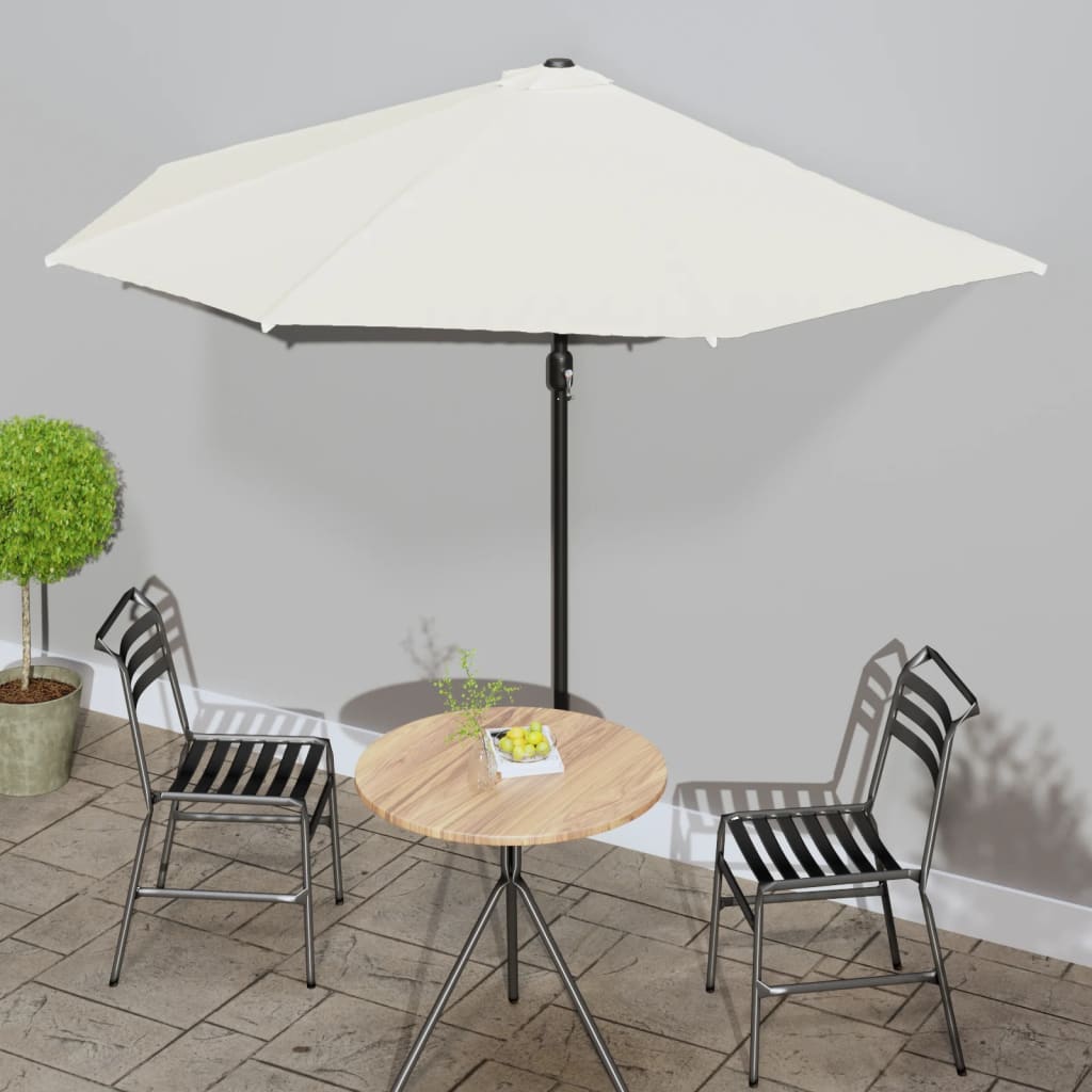 Umbrelă Balcon, Tijă Aluminiu Albastru 300X155X223Cm Semirotund