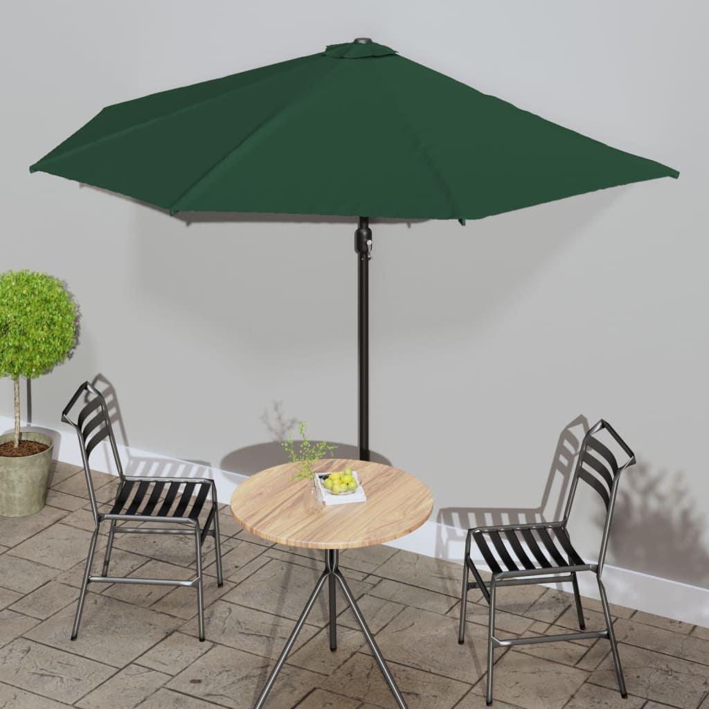 Umbrelă Balcon, Tijă Aluminiu Albastru 300X155X223Cm Semirotund