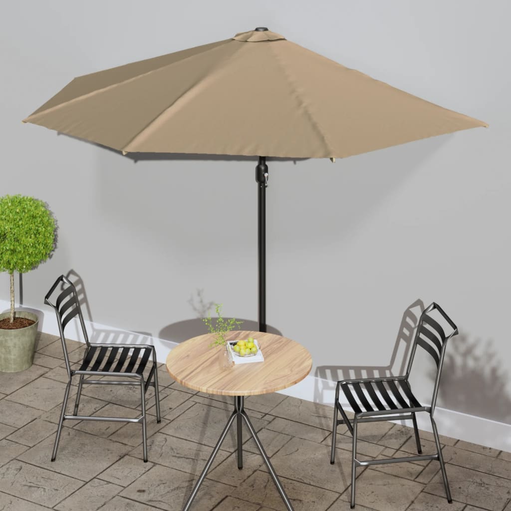 Umbrelă Balcon, Tijă Aluminiu Albastru 300X155X223Cm Semirotund