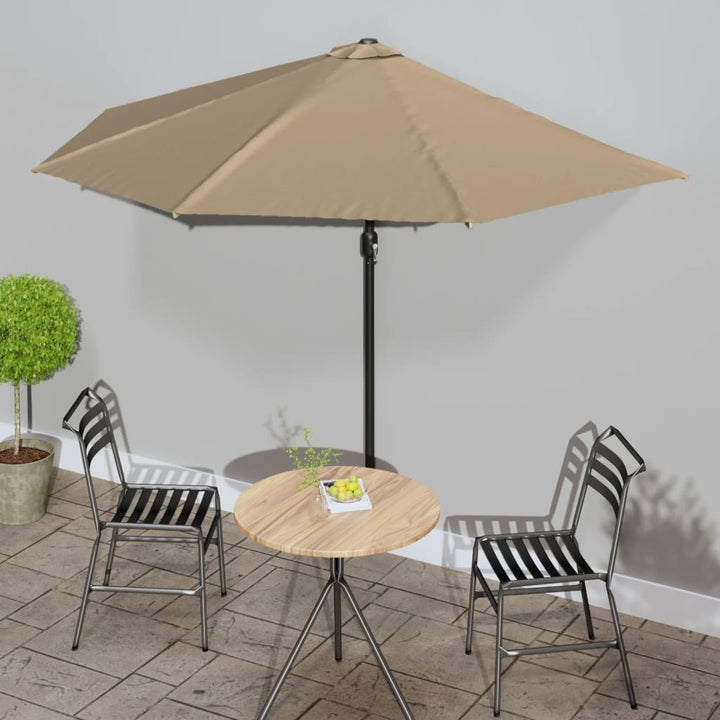 Umbrelă Balcon, Tijă Aluminiu Albastru 300X155X223Cm Semirotund
