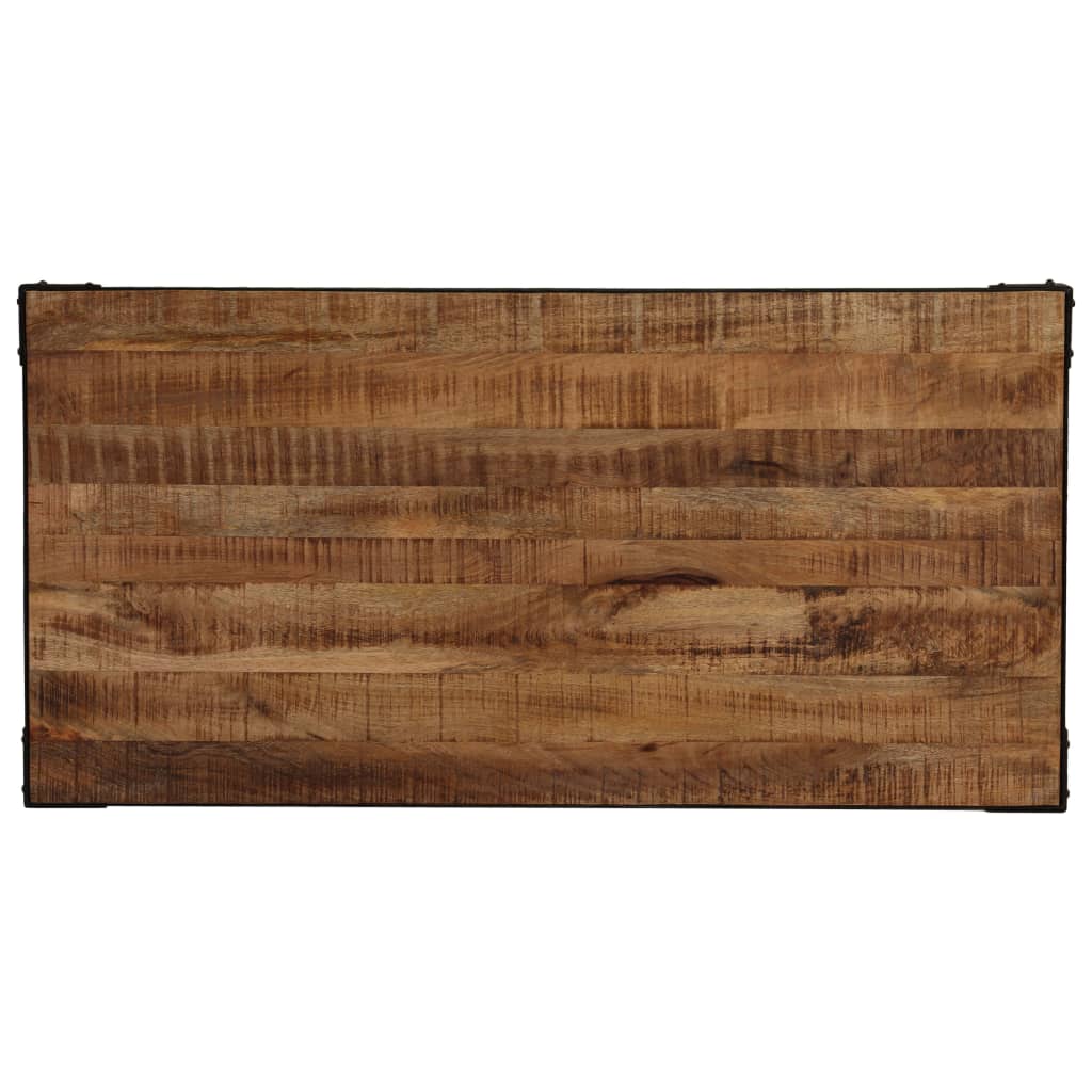 Masa De Bucătărie, 120 Cm, Lemn Masiv Mango Nefinisat Și Oțel