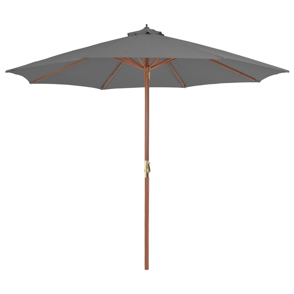 Umbrelă De Exterior Cu Stâlp Din Lemn, 300 Cm, Teracotă