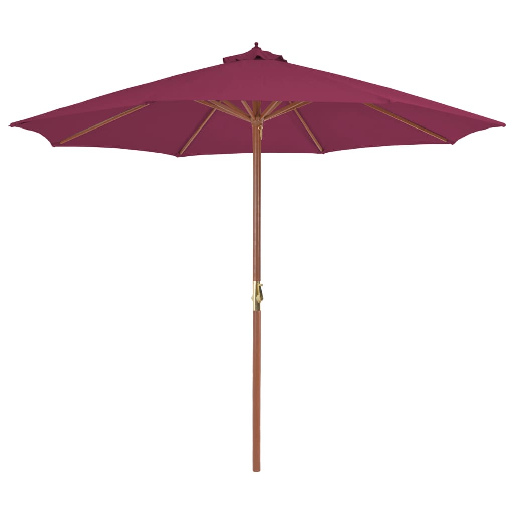 Umbrelă De Exterior Cu Stâlp Din Lemn, 300 Cm, Teracotă