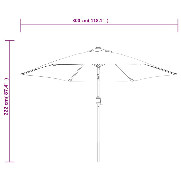 Umbrelă De Soare De Exterior, Stâlp Din Metal, 300 Cm,