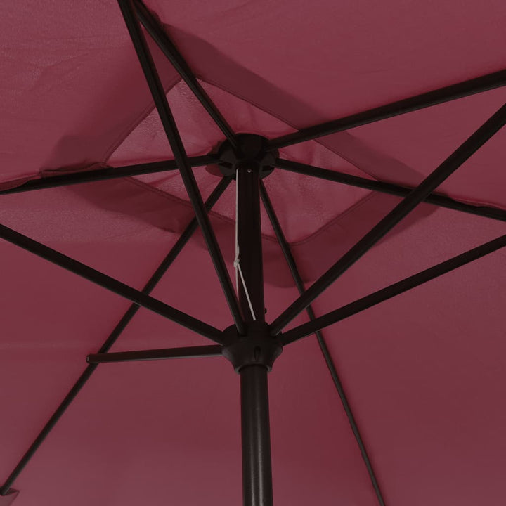 Umbrelă De Soare Exterior Stâlp Metalic, Bordo, 300X200 Cm