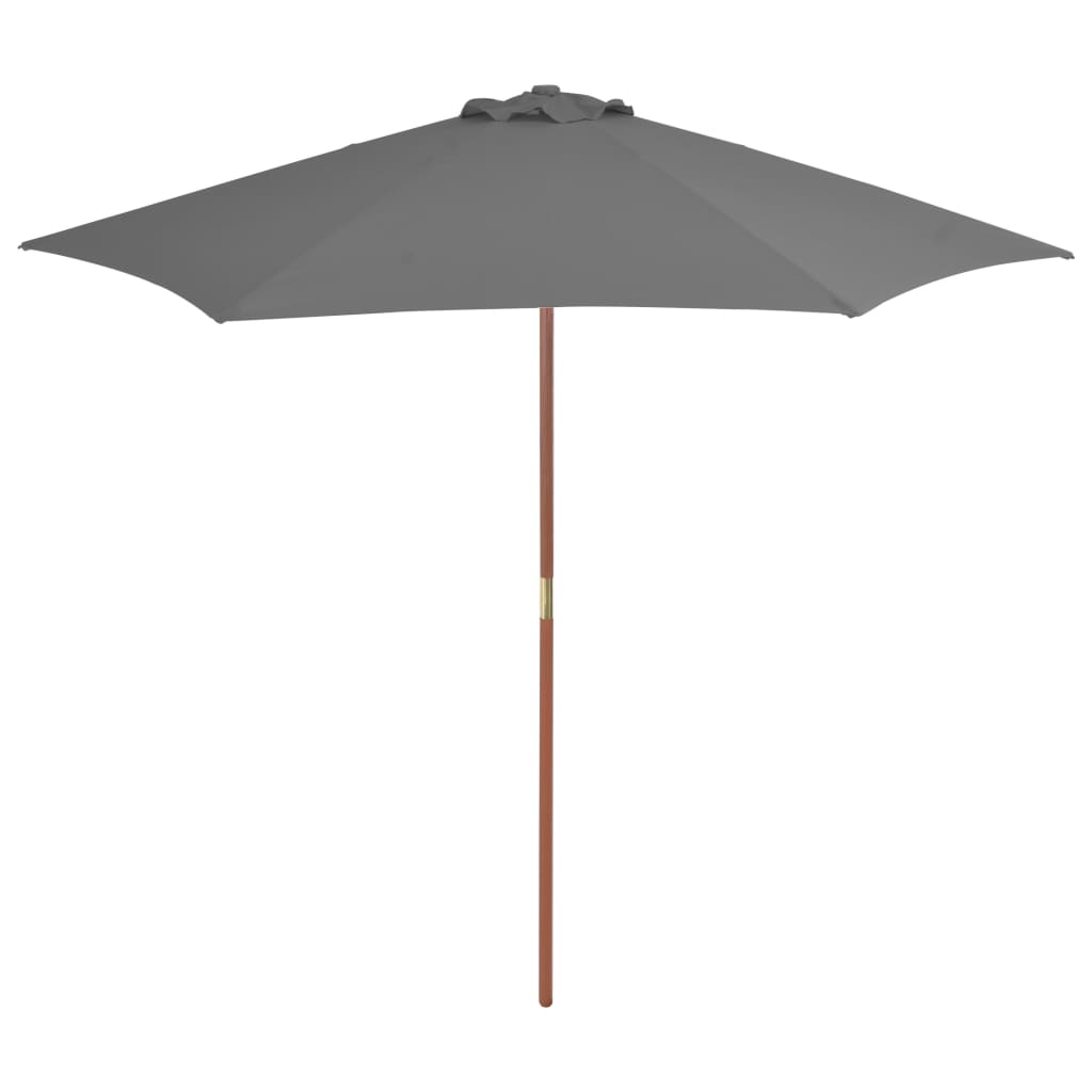 Umbrelă De Soare Cu Stâlp De Lemn, Alb , 270X270 Cm