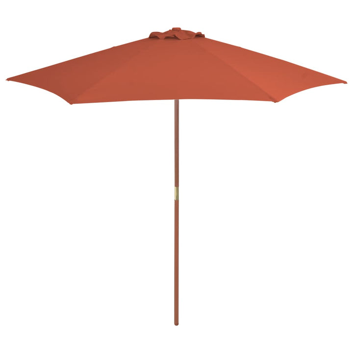 Umbrelă De Soare Cu Stâlp De Lemn, Alb , 270X270 Cm
