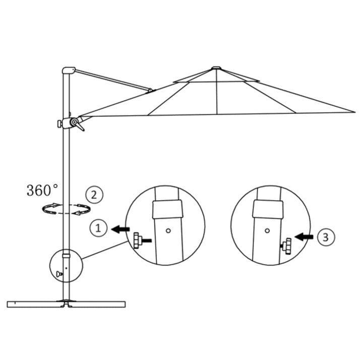 Umbrelă În Consolă Cu Stâlp Din Aluminiu, ,
