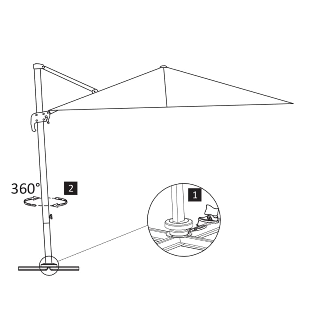 Umbrelă În Consolă Cu Stâlp Din Aluminiu, ,
