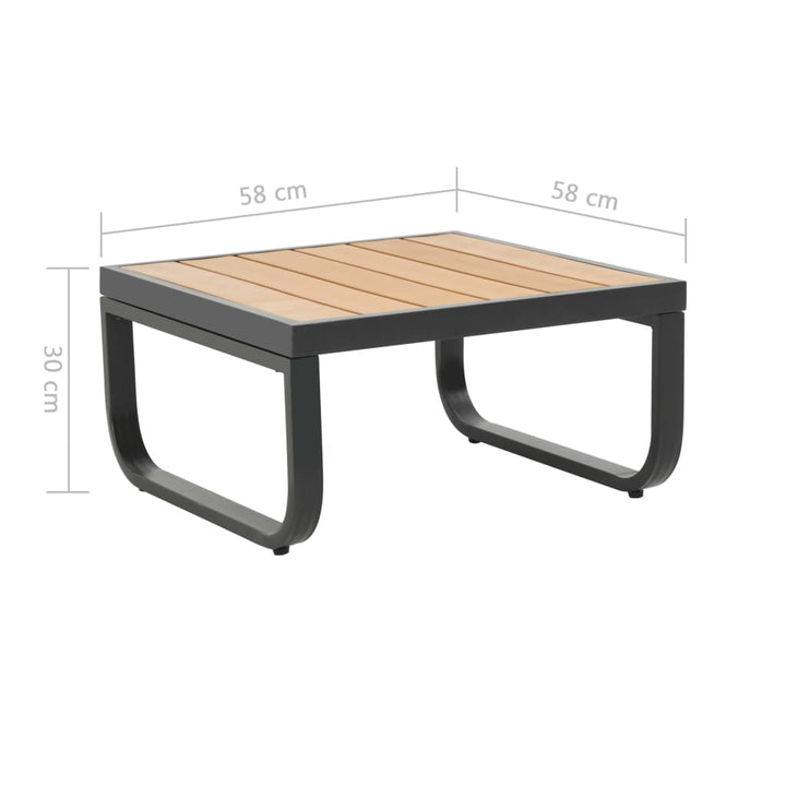 Set Canapea De Grădină Colțar Cu Perne, 2 Piese, Aluminiu, Wpc