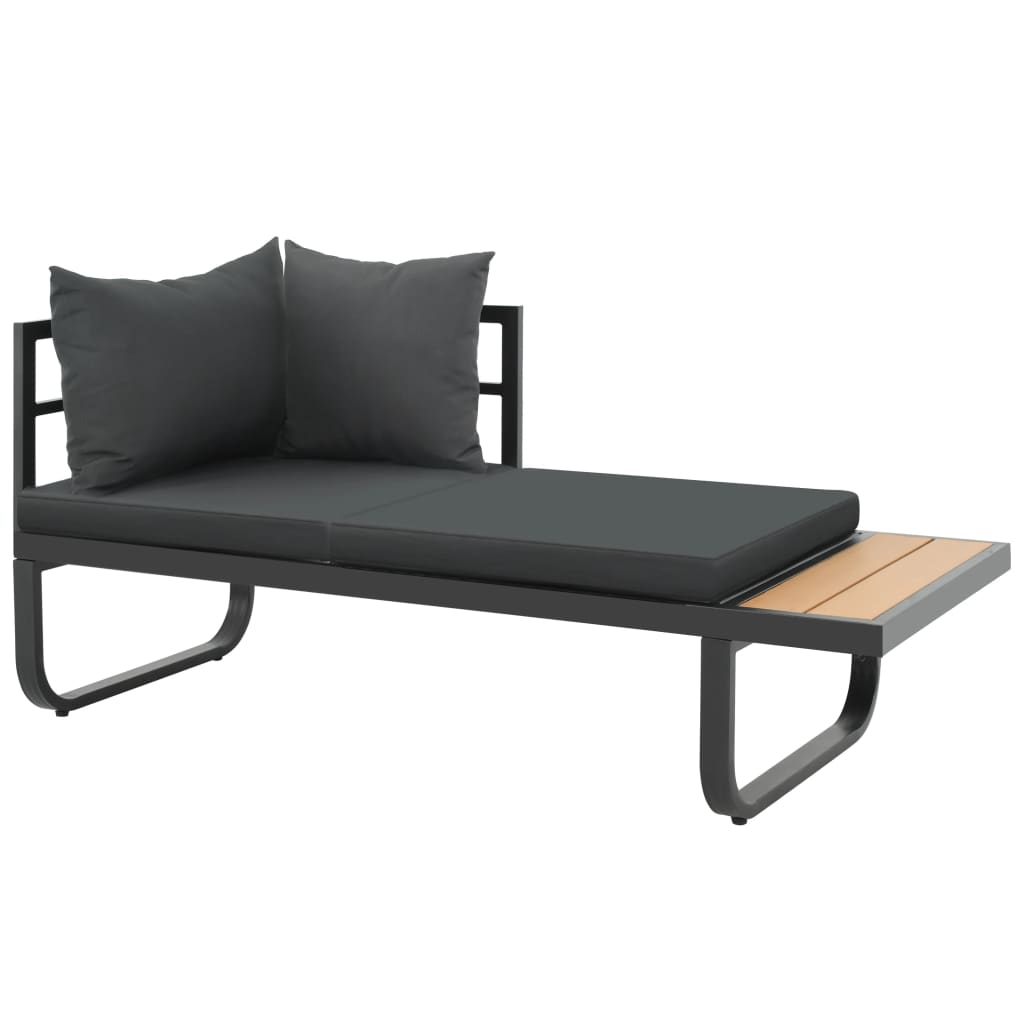 Set Canapea De Grădină Colțar Cu Perne, 2 Piese, Aluminiu, Wpc
